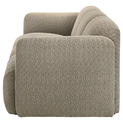  Coaster Furniture Dorset 509814 Fabric Upholstered Round Track Arm Sofa - Brown IMAGE 3