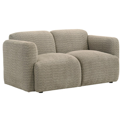  Coaster Furniture Dorset 509815 Fabric Upholstered Round Track Arm Loveseat - Brown IMAGE 1
