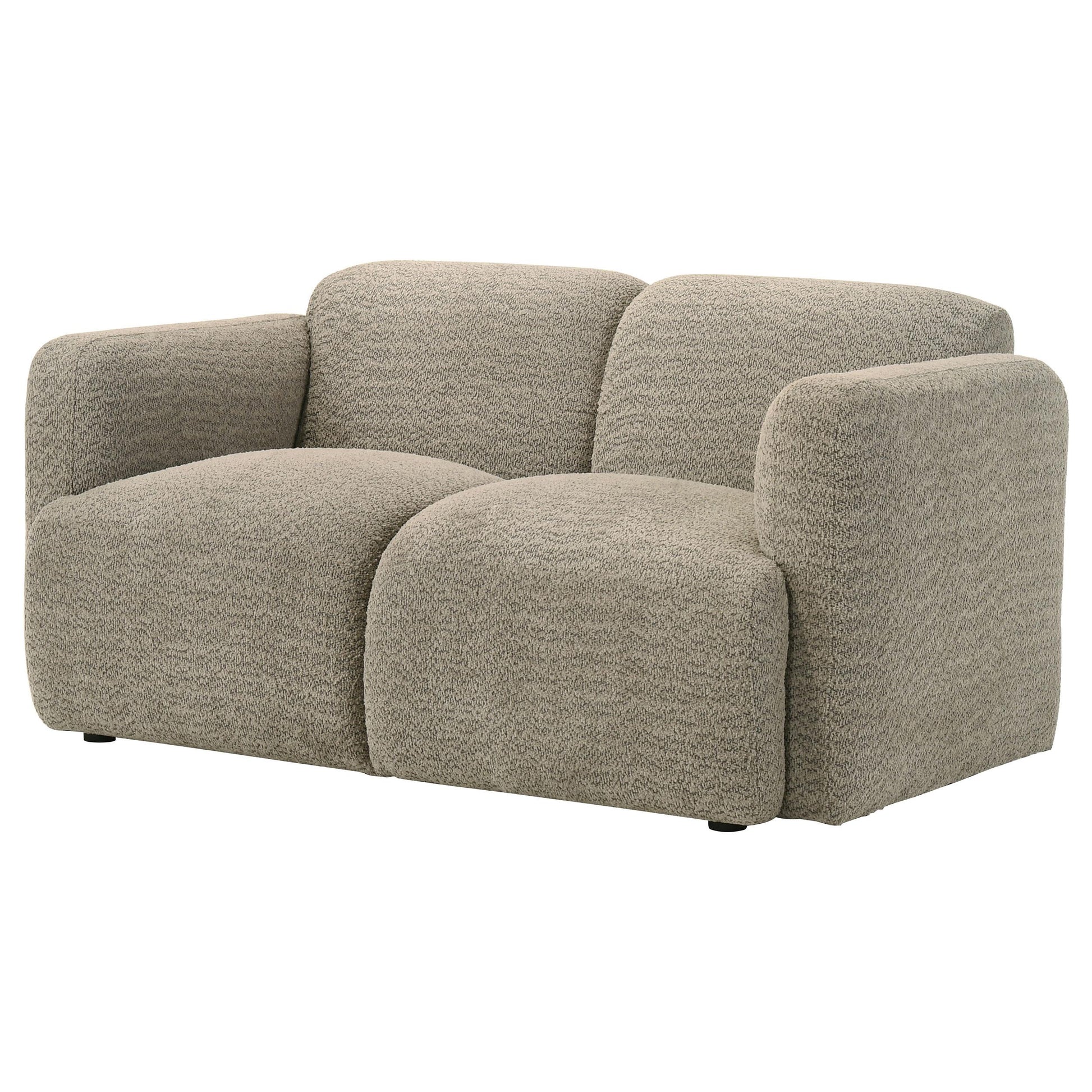  Coaster Furniture Dorset 509815 Fabric Upholstered Round Track Arm Loveseat - Brown IMAGE 10