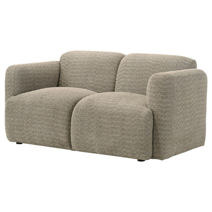  Coaster Furniture Dorset 509815 Fabric Upholstered Round Track Arm Loveseat - Brown IMAGE 10