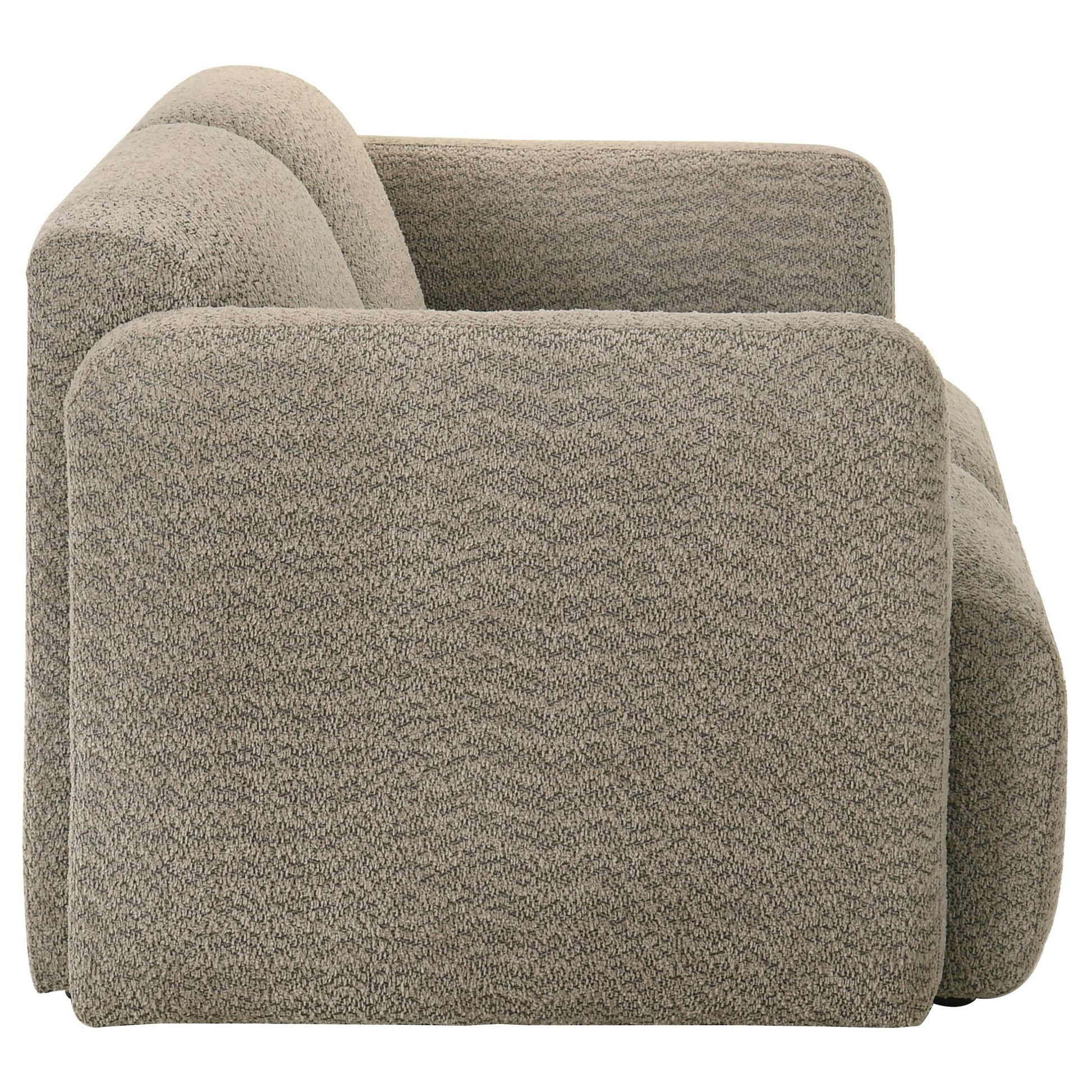  Coaster Furniture Dorset 509815 Fabric Upholstered Round Track Arm Loveseat - Brown IMAGE 2