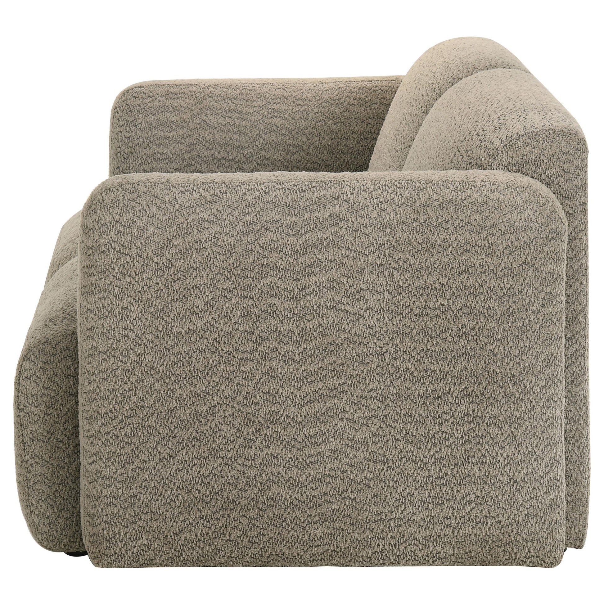  Coaster Furniture Dorset 509815 Fabric Upholstered Round Track Arm Loveseat - Brown IMAGE 3