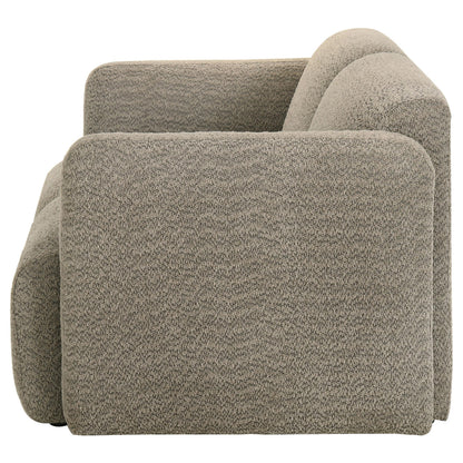  Coaster Furniture Dorset 509815 Fabric Upholstered Round Track Arm Loveseat - Brown IMAGE 3