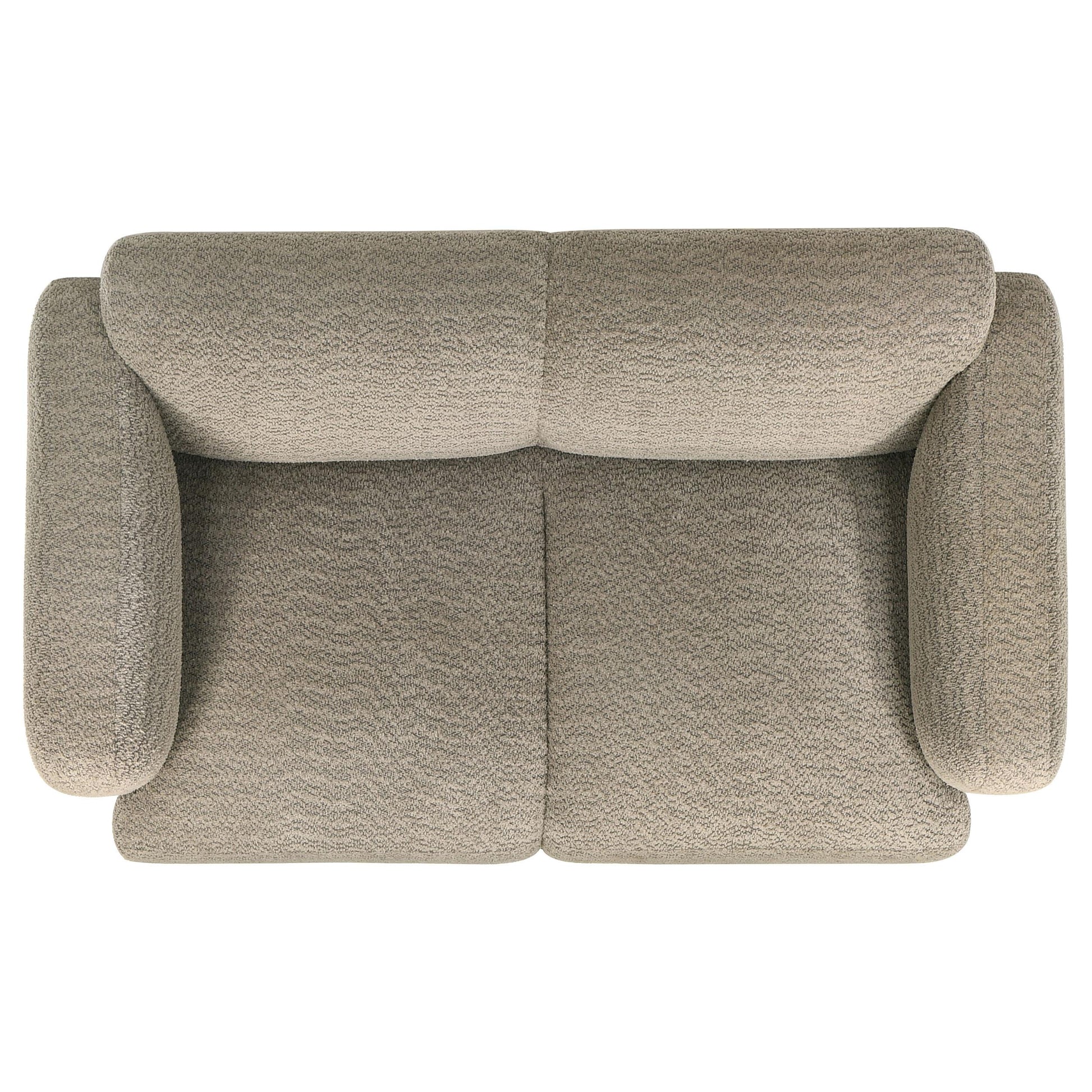  Coaster Furniture Dorset 509815 Fabric Upholstered Round Track Arm Loveseat - Brown IMAGE 5