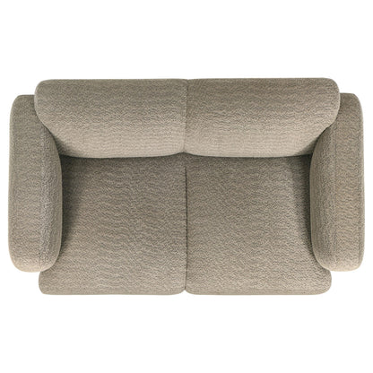  Coaster Furniture Dorset 509815 Fabric Upholstered Round Track Arm Loveseat - Brown IMAGE 5