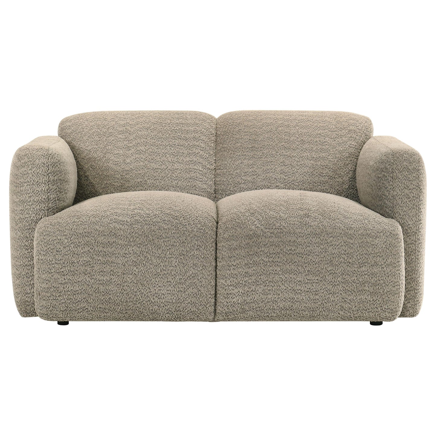  Coaster Furniture Dorset 509815 Fabric Upholstered Round Track Arm Loveseat - Brown IMAGE 7