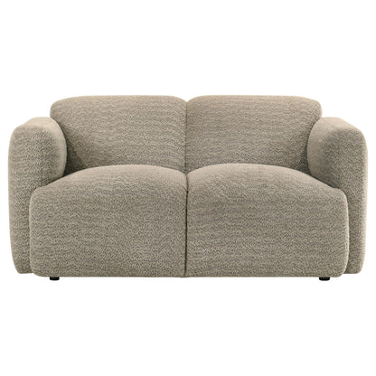  Coaster Furniture Dorset 509815 Fabric Upholstered Round Track Arm Loveseat - Brown IMAGE 7