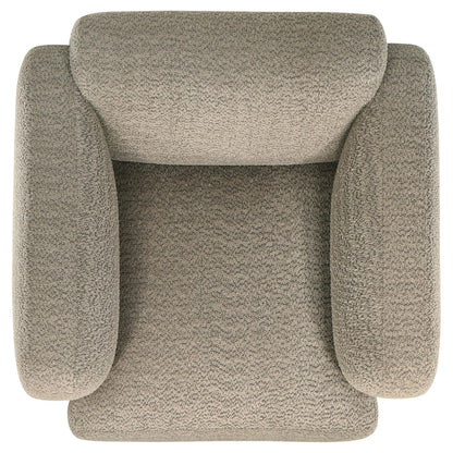  Coaster Furniture Dorset 509816 Fabric Upholstered Round Track Arm Accent Chair - Brown IMAGE 4