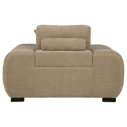  Coaster Furniture Octavia 509963 Upholstered Track Arm Accent Chair - Camel IMAGE 1
