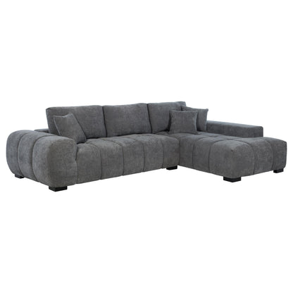  Coaster Furniture Octavia 509965 Upholstered Sectional Chaise Sofa - Charcoal Grey IMAGE 1