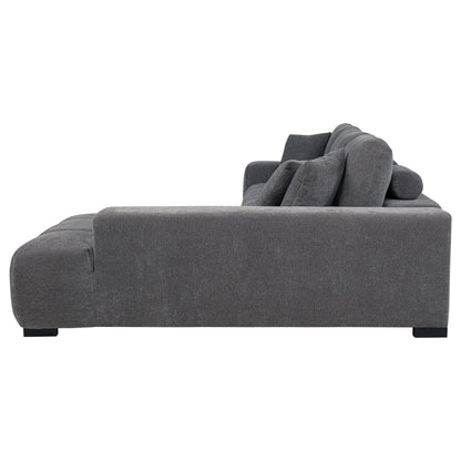  Coaster Furniture Octavia 509965 Upholstered Sectional Chaise Sofa - Charcoal Grey IMAGE 2