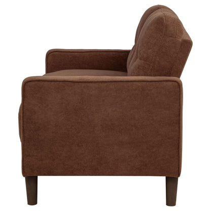  Coaster Furniture Bowen II 509972 Fabric Upholstered Track Arm Loveseat - Rust IMAGE 2