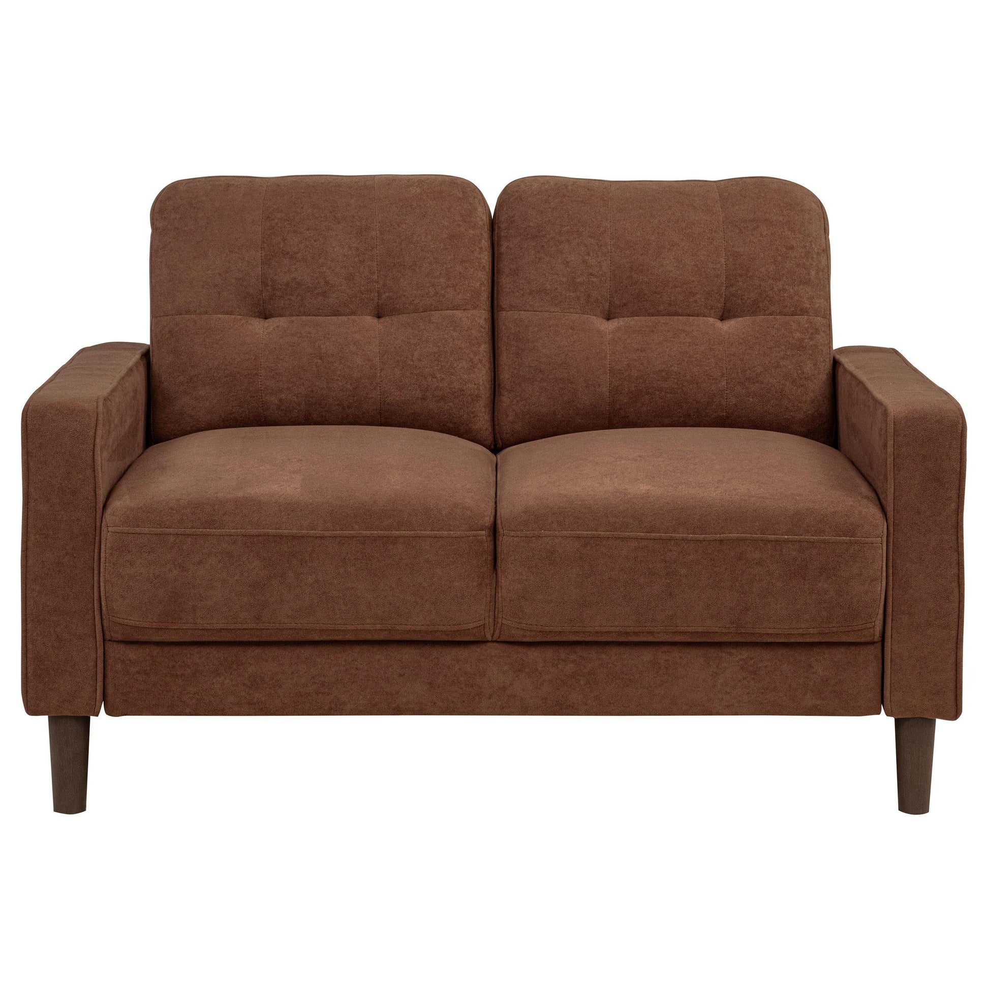  Coaster Furniture Bowen II 509972 Fabric Upholstered Track Arm Loveseat - Rust IMAGE 4