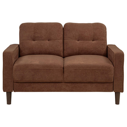  Coaster Furniture Bowen II 509972 Fabric Upholstered Track Arm Loveseat - Rust IMAGE 4