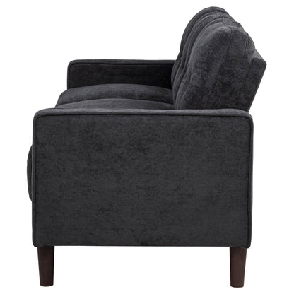  Coaster Furniture Bowen II 509981 Fabric Upholstered Track Arm Sofa - Steel Grey IMAGE 2