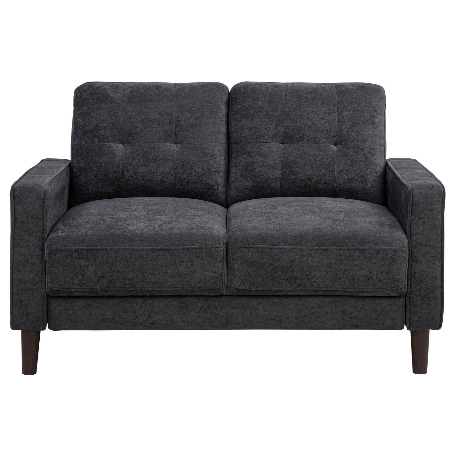  Coaster Furniture Bowen II 509982 Fabric Upholstered Track Arm Loveseat - Steel Grey IMAGE 5