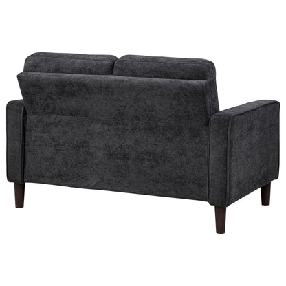  Coaster Furniture Bowen II 509982 Fabric Upholstered Track Arm Loveseat - Steel Grey IMAGE 6