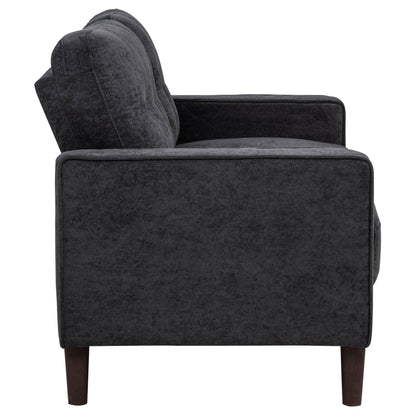  Coaster Furniture Bowen II 509982 Fabric Upholstered Track Arm Loveseat - Steel Grey IMAGE 8