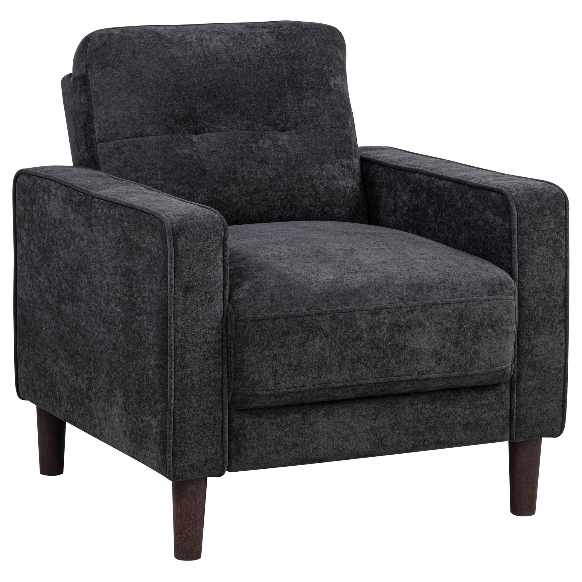  Coaster Furniture Bowen II 509983 Fabric Upholstered Track Arm Chair - Steel Grey IMAGE 1