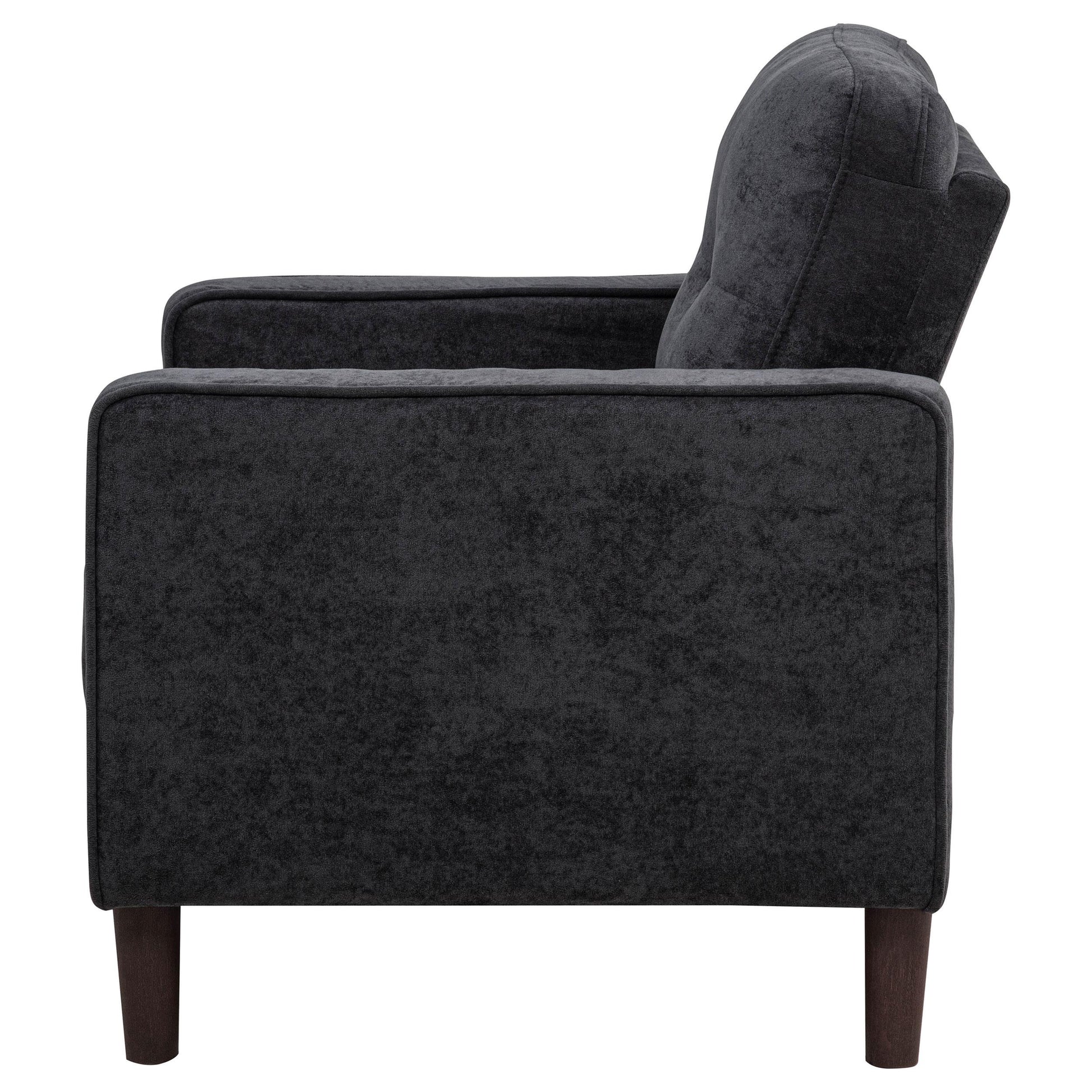  Coaster Furniture Bowen II 509983 Fabric Upholstered Track Arm Chair - Steel Grey IMAGE 2