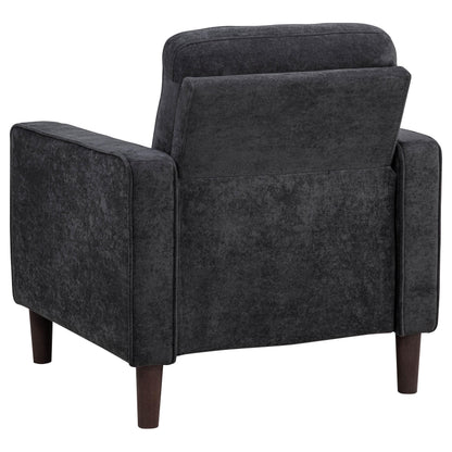  Coaster Furniture Bowen II 509983 Fabric Upholstered Track Arm Chair - Steel Grey IMAGE 4