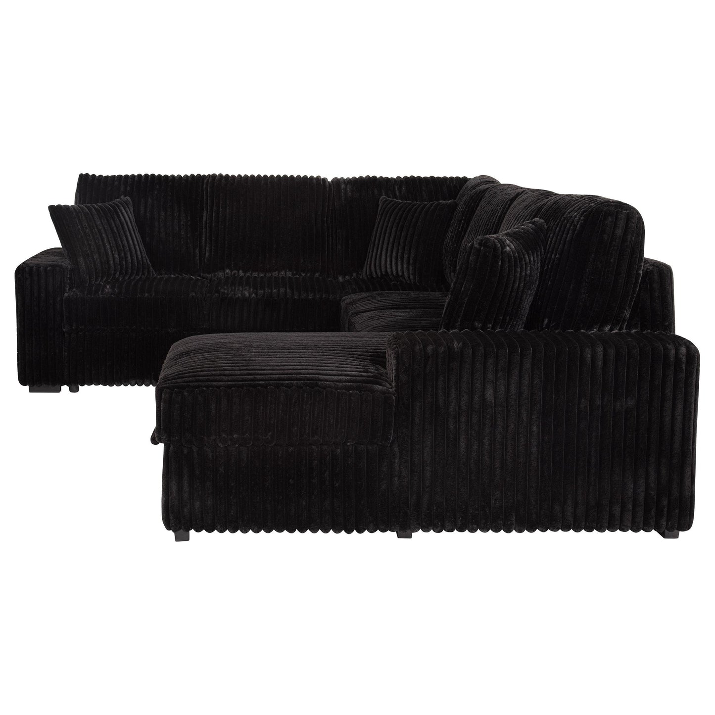  Coaster Furniture Devonshire 511049 Sleeper Sectional Sofa Storage Chaise - Black IMAGE 8