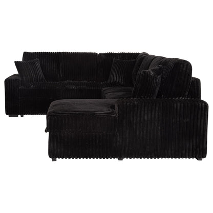  Coaster Furniture Devonshire 511049 Sleeper Sectional Sofa Storage Chaise - Black IMAGE 8