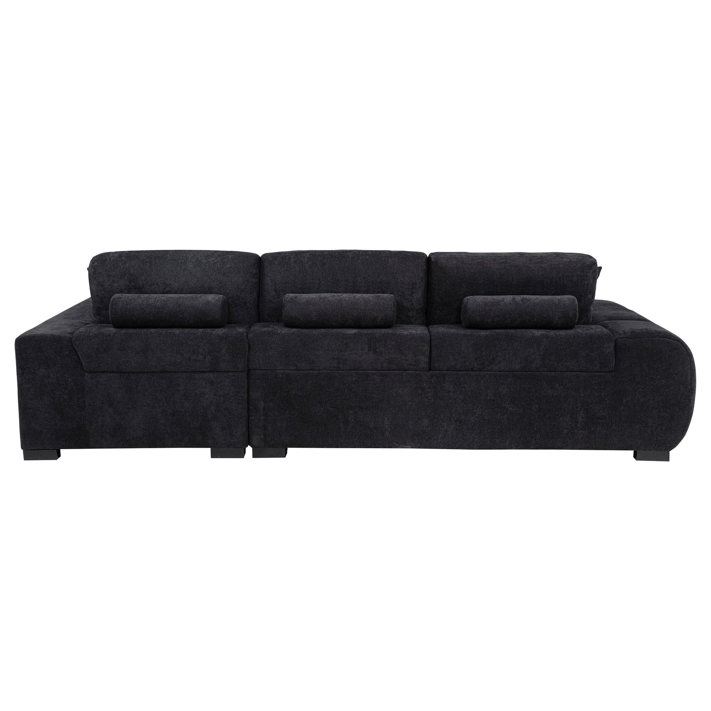  Coaster Furniture Octavia 511061 Upholstered Sectional Chaise Sofa - Black IMAGE 5