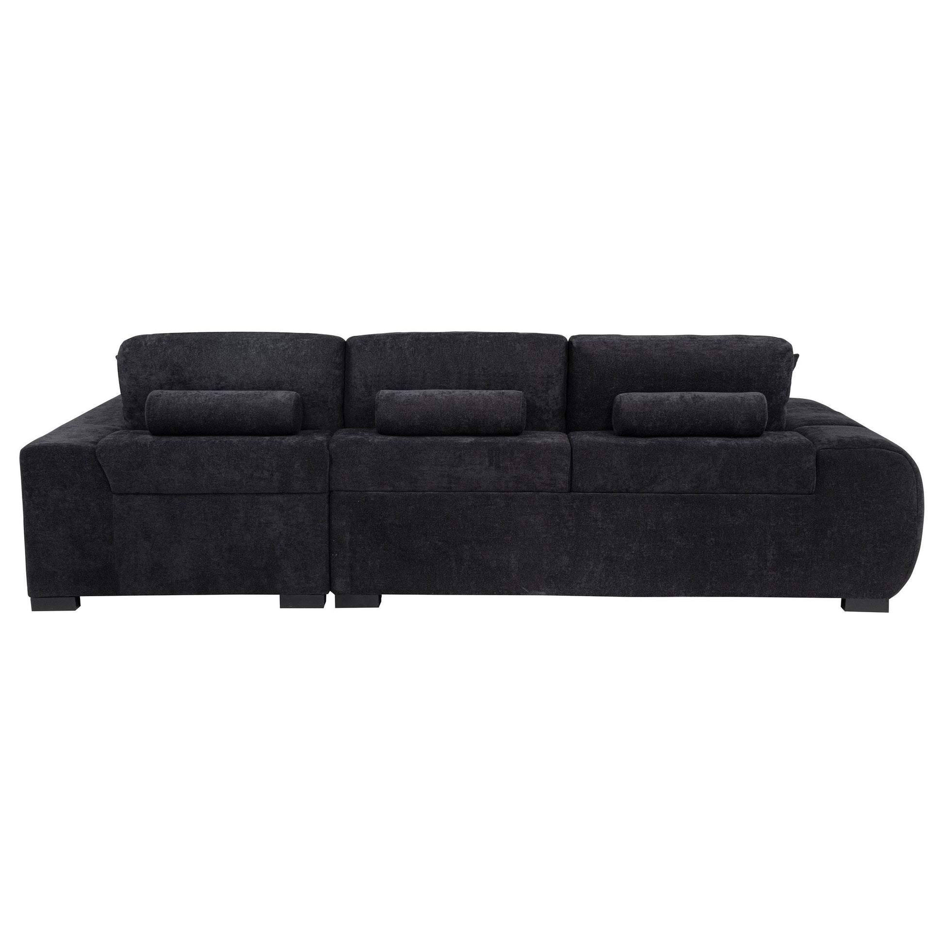  Coaster Furniture Octavia 511061 Upholstered Sectional Chaise Sofa - Black IMAGE 5