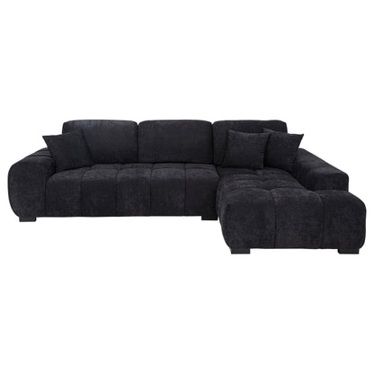  Coaster Furniture Octavia 511061 Upholstered Sectional Chaise Sofa - Black IMAGE 7