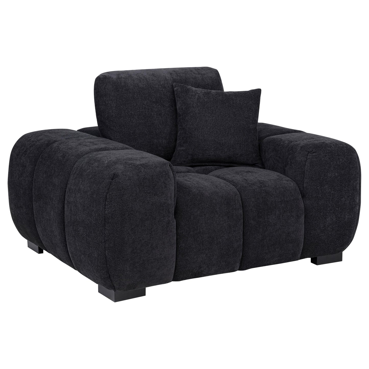  Coaster Furniture Octavia 511063 Upholstered Track Arm Accent Chair - Black IMAGE 1