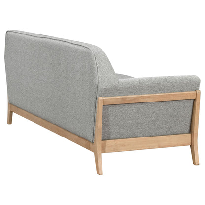 Coaster Furniture Vaughn 511071 Fabric Upholstered Flared Arm Sofa - Grey IMAGE 2