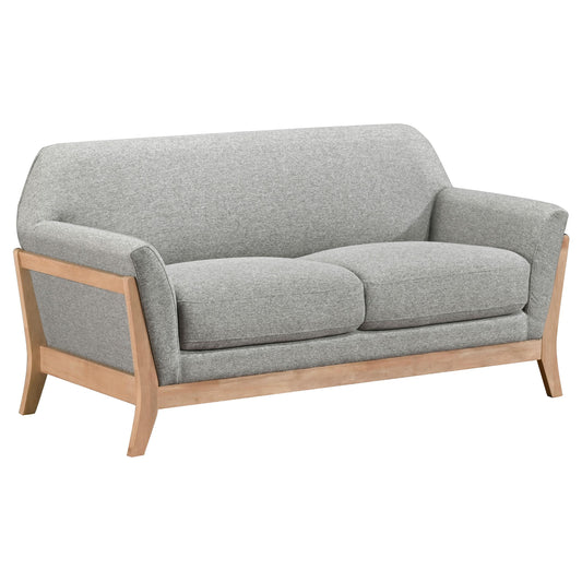  Coaster Furniture Vaughn 511072 Fabric Upholstered Flared Arm Loveseat - Grey IMAGE 1