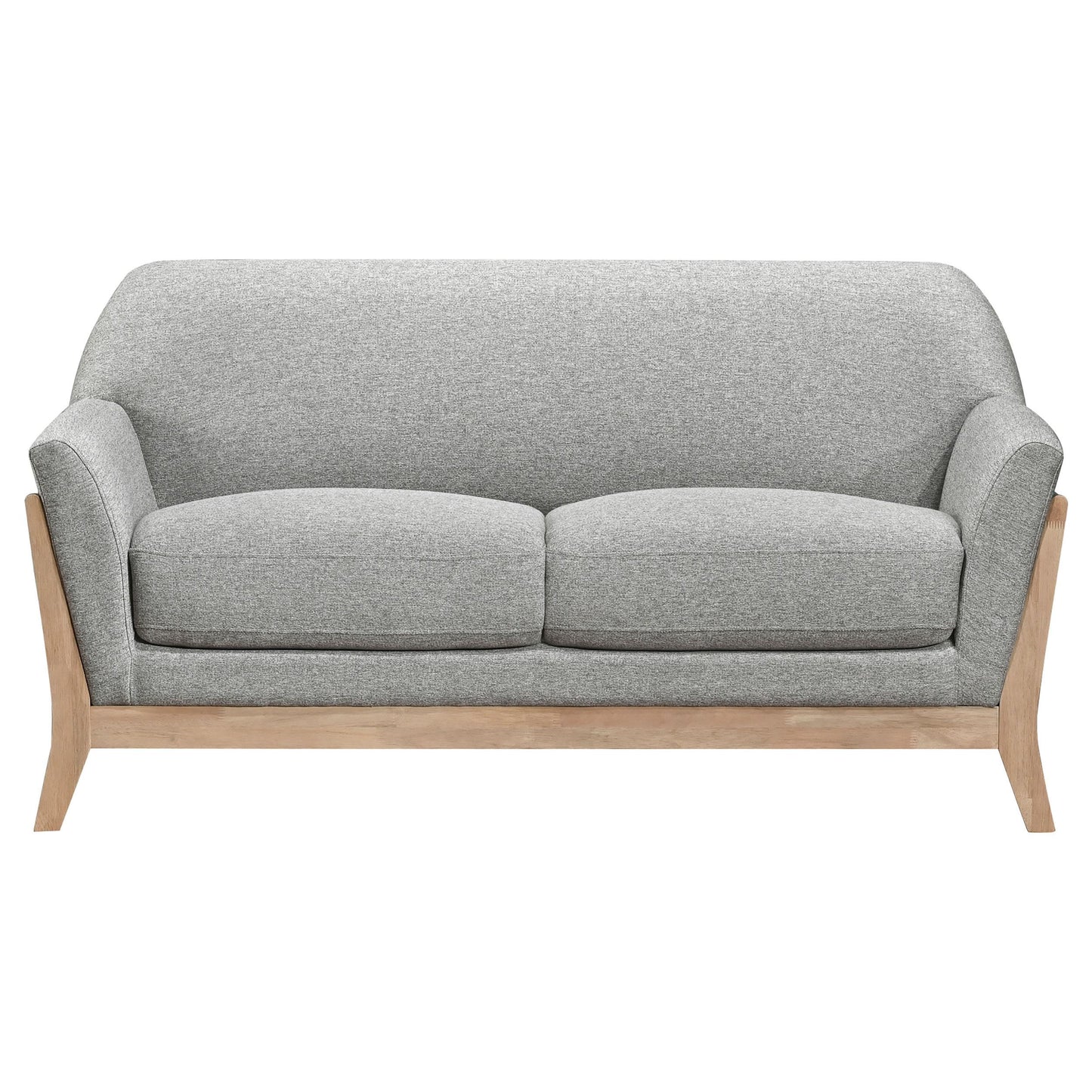  Coaster Furniture Vaughn 511072 Fabric Upholstered Flared Arm Loveseat - Grey IMAGE 5