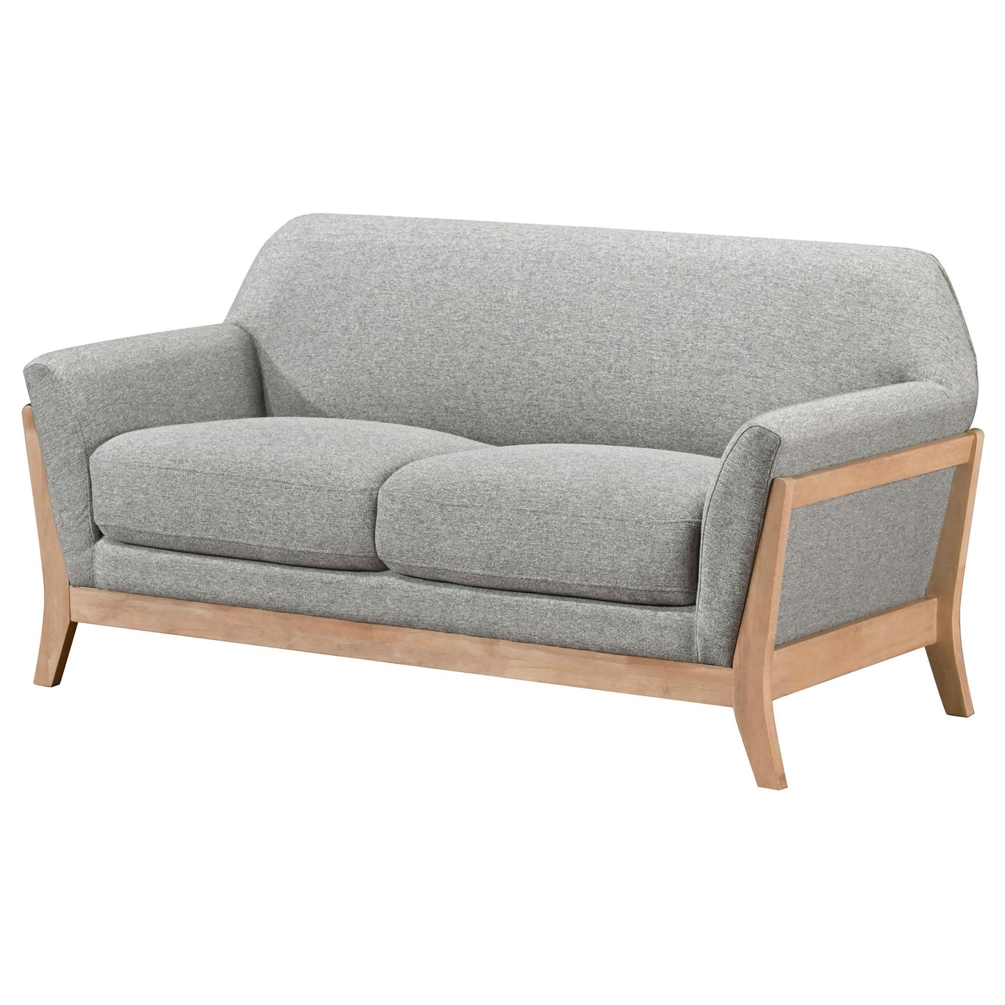  Coaster Furniture Vaughn 511072 Fabric Upholstered Flared Arm Loveseat - Grey IMAGE 7