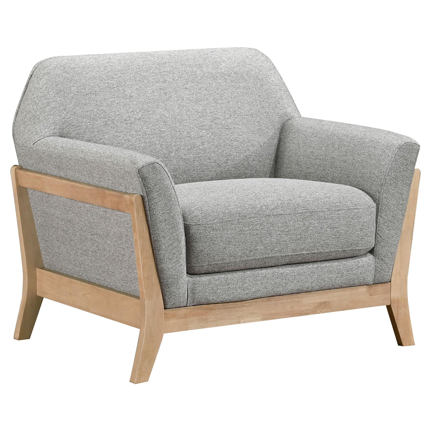  Coaster Furniture Vaughn 511073 Fabric Upholstered Flared Arm Accent Chair - Grey IMAGE 2