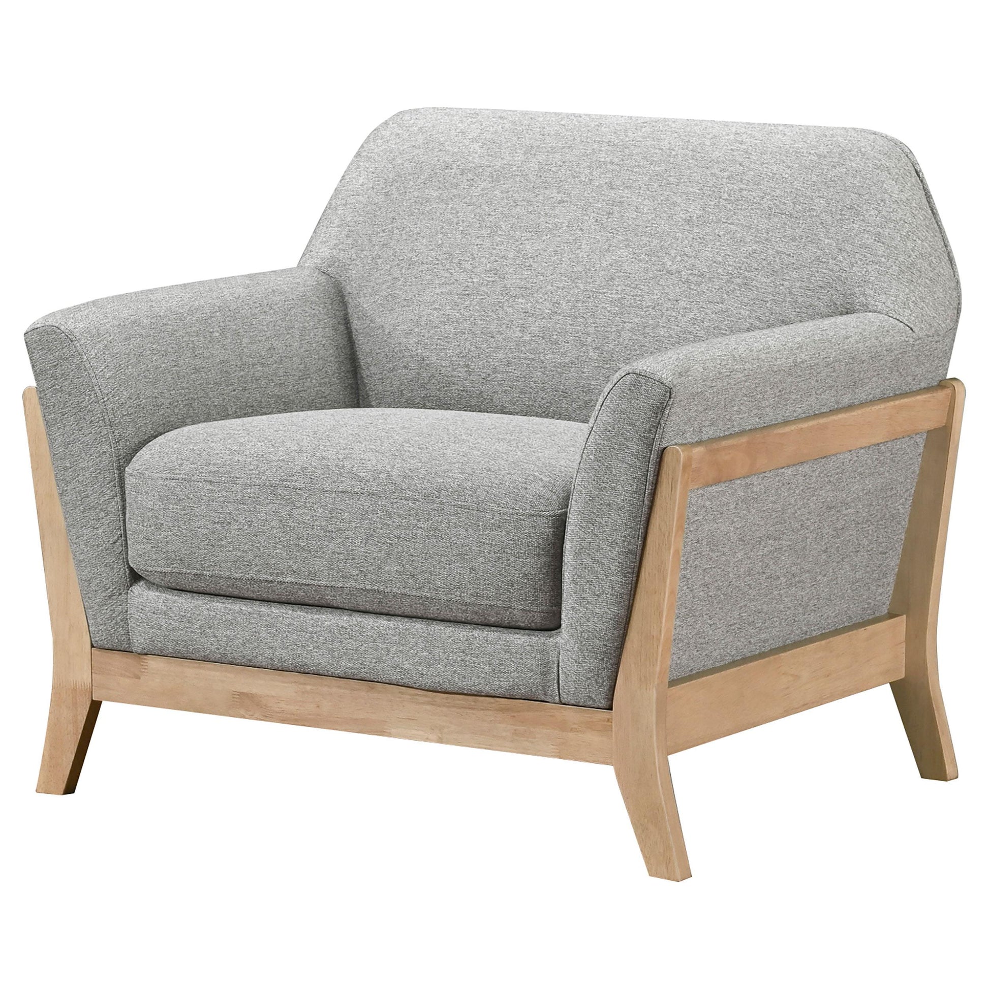  Coaster Furniture Vaughn 511073 Fabric Upholstered Flared Arm Accent Chair - Grey IMAGE 3