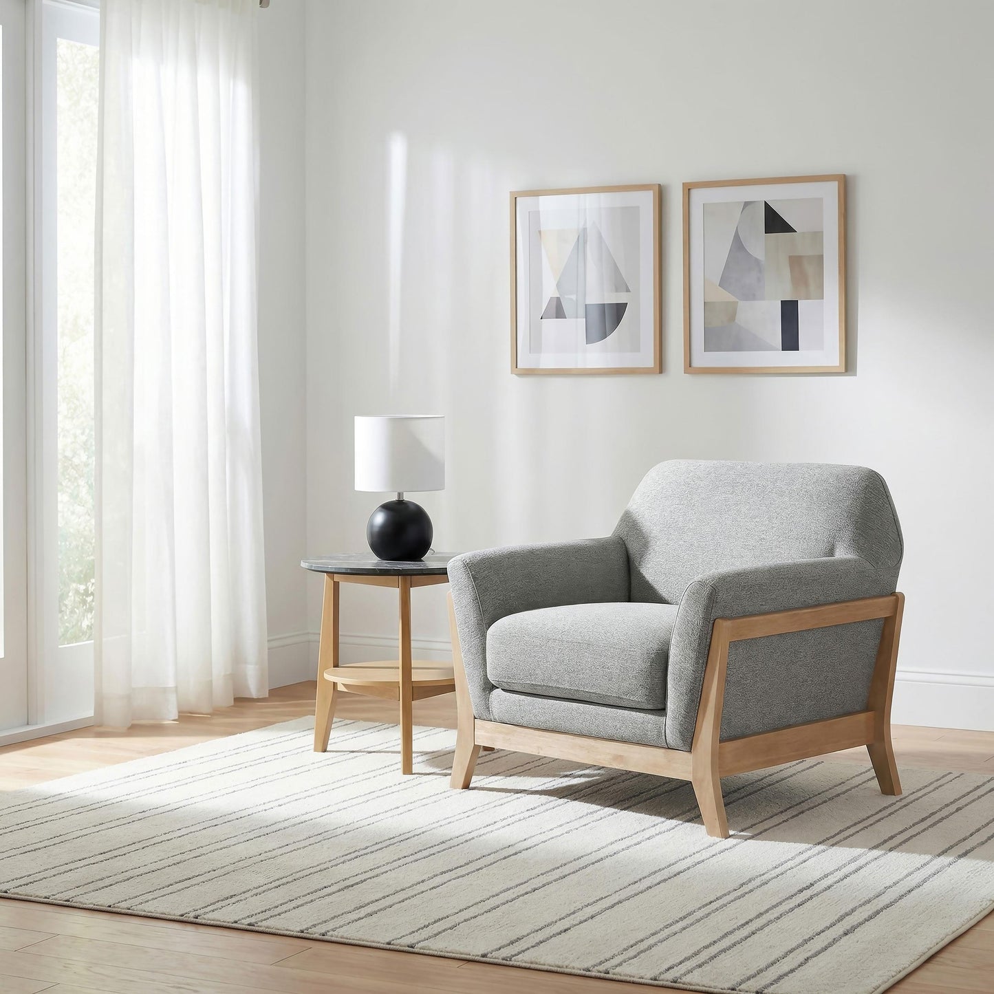  Coaster Furniture Vaughn 511073 Fabric Upholstered Flared Arm Accent Chair - Grey IMAGE 4