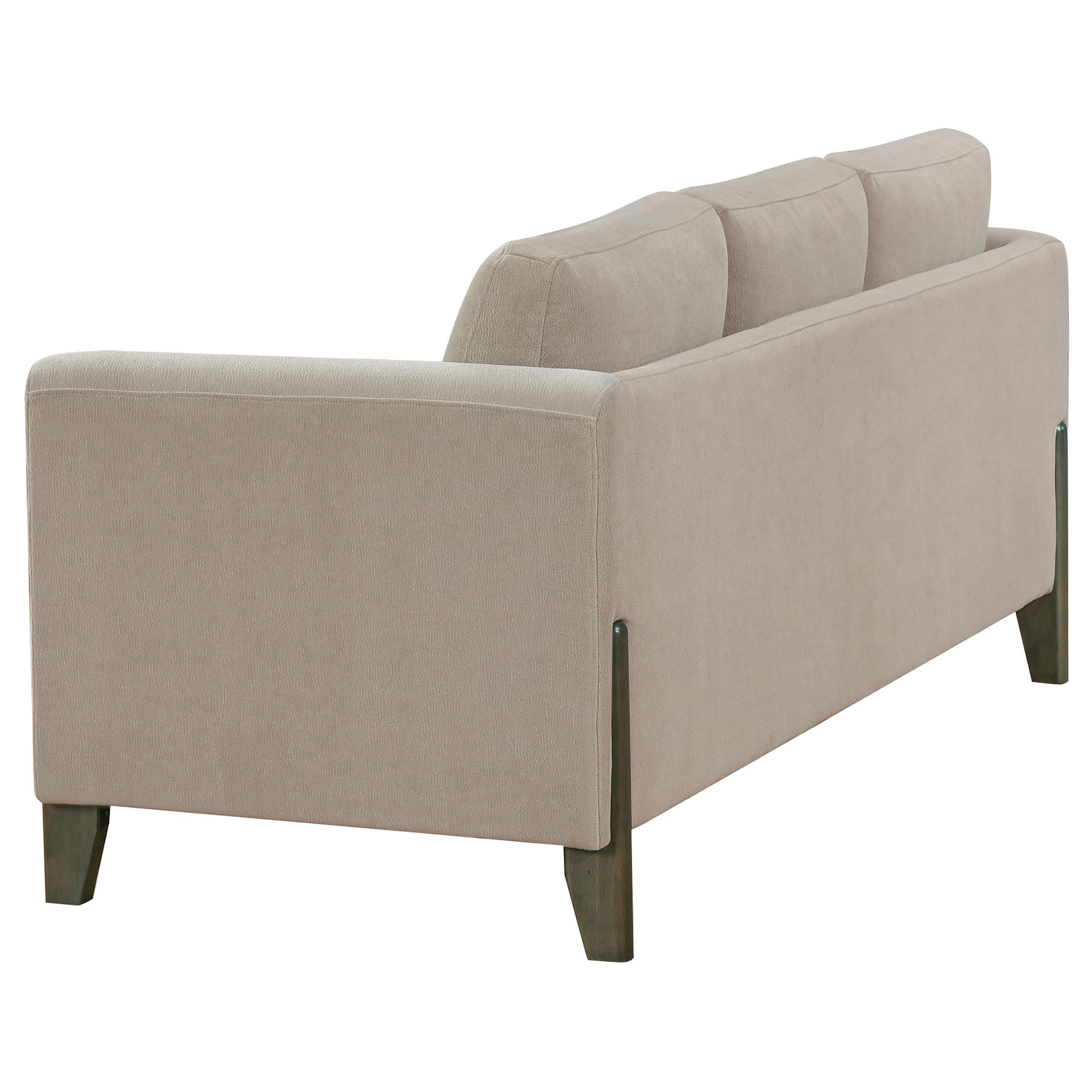  Coaster Furniture Islington 511101 Fabric Upholstered Panel Arm Sofa - Taupe IMAGE 1