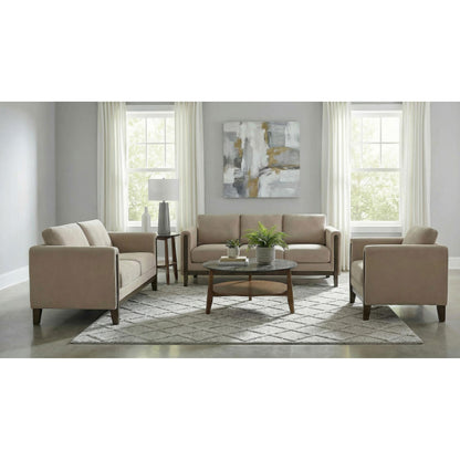  Coaster Furniture Islington 511101 Fabric Upholstered Panel Arm Sofa - Taupe IMAGE 9