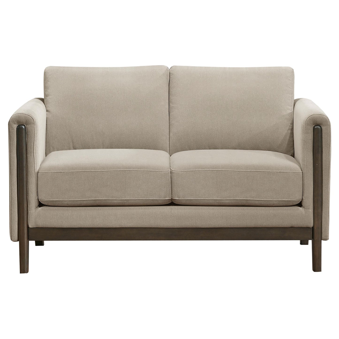  Coaster Furniture Islington 511102 Fabric Upholstered Panel Arm Loveseat - Taupe IMAGE 6