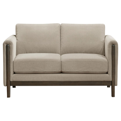  Coaster Furniture Islington 511102 Fabric Upholstered Panel Arm Loveseat - Taupe IMAGE 6