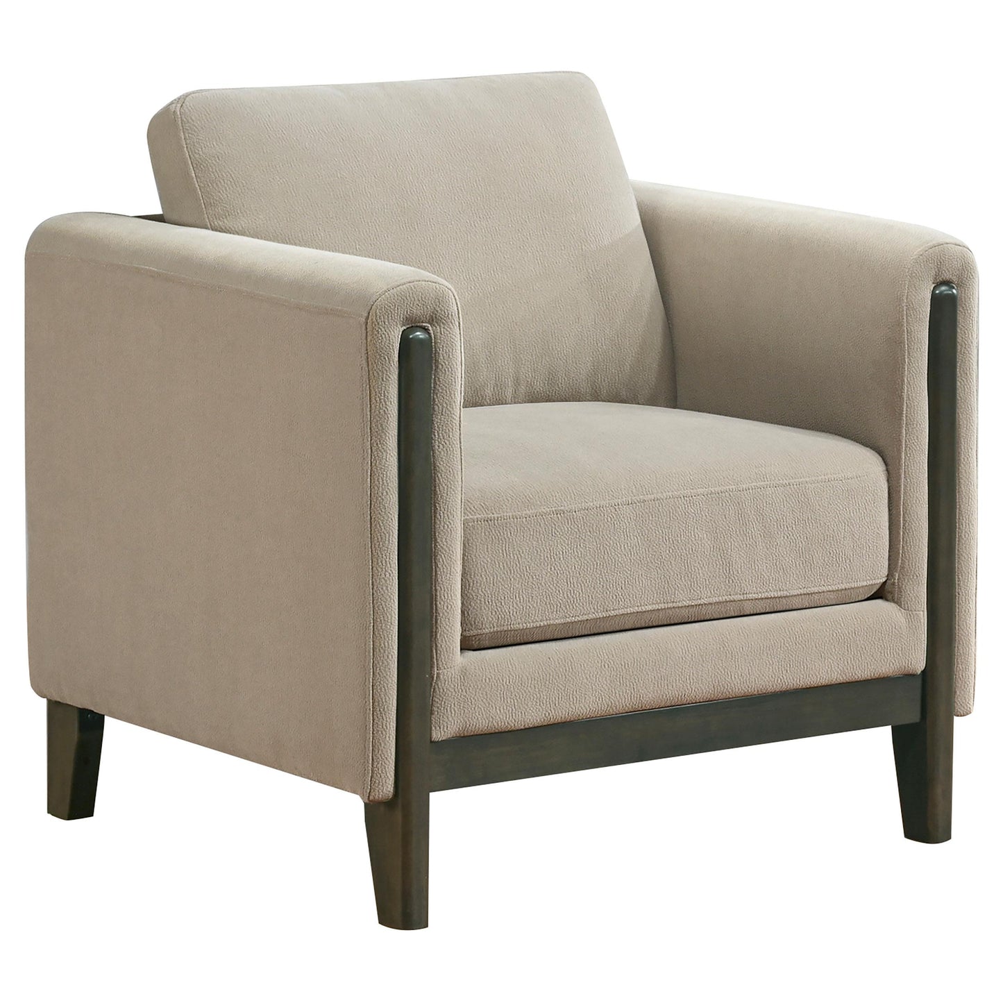  Coaster Furniture Islington 511103 Fabric Upholstered Panel Arm Accent Chair - Taupe IMAGE 1