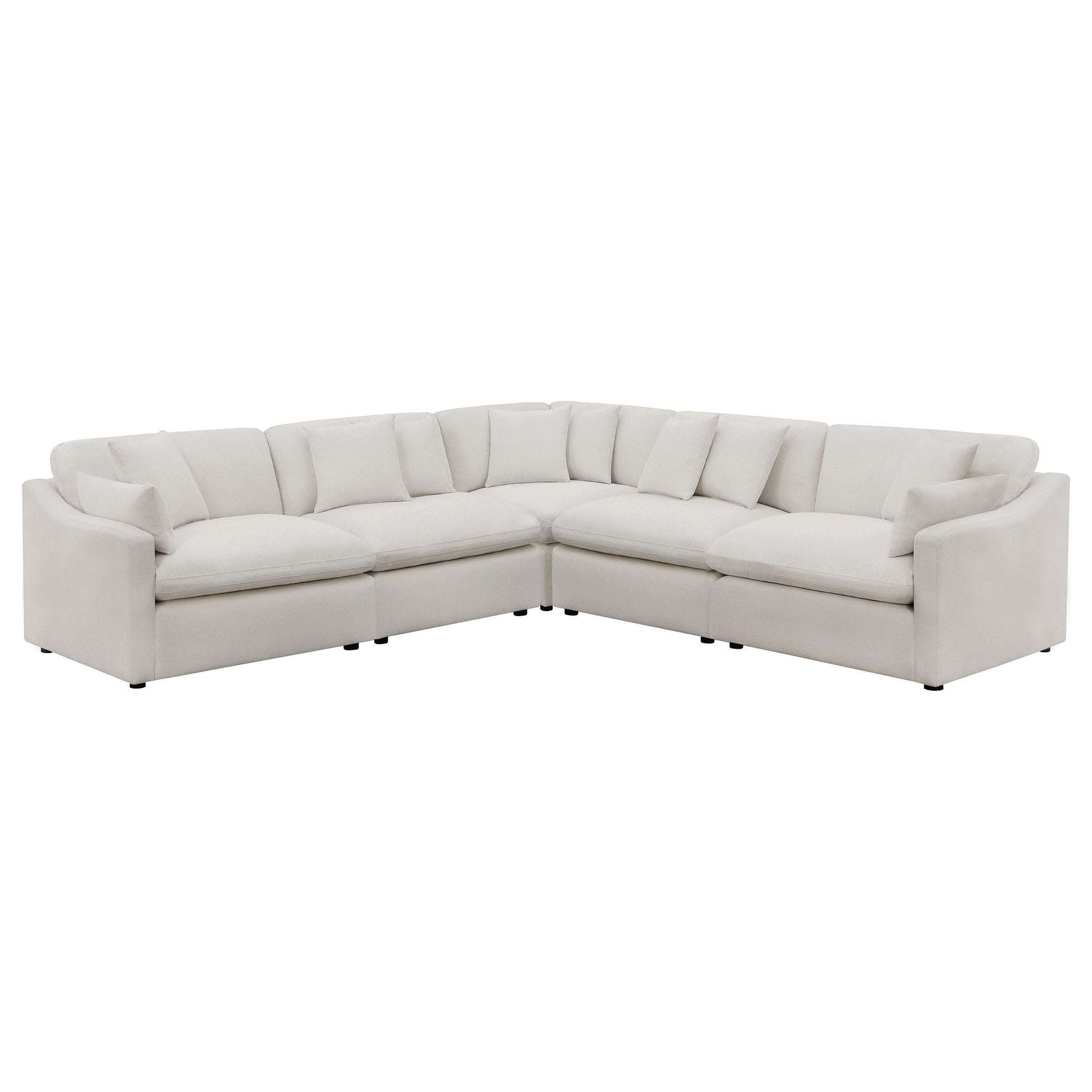  Coaster Furniture Hobson 551451-SETA 5-piece Upholstered Modular Sectional Sofa - Ivory IMAGE 1