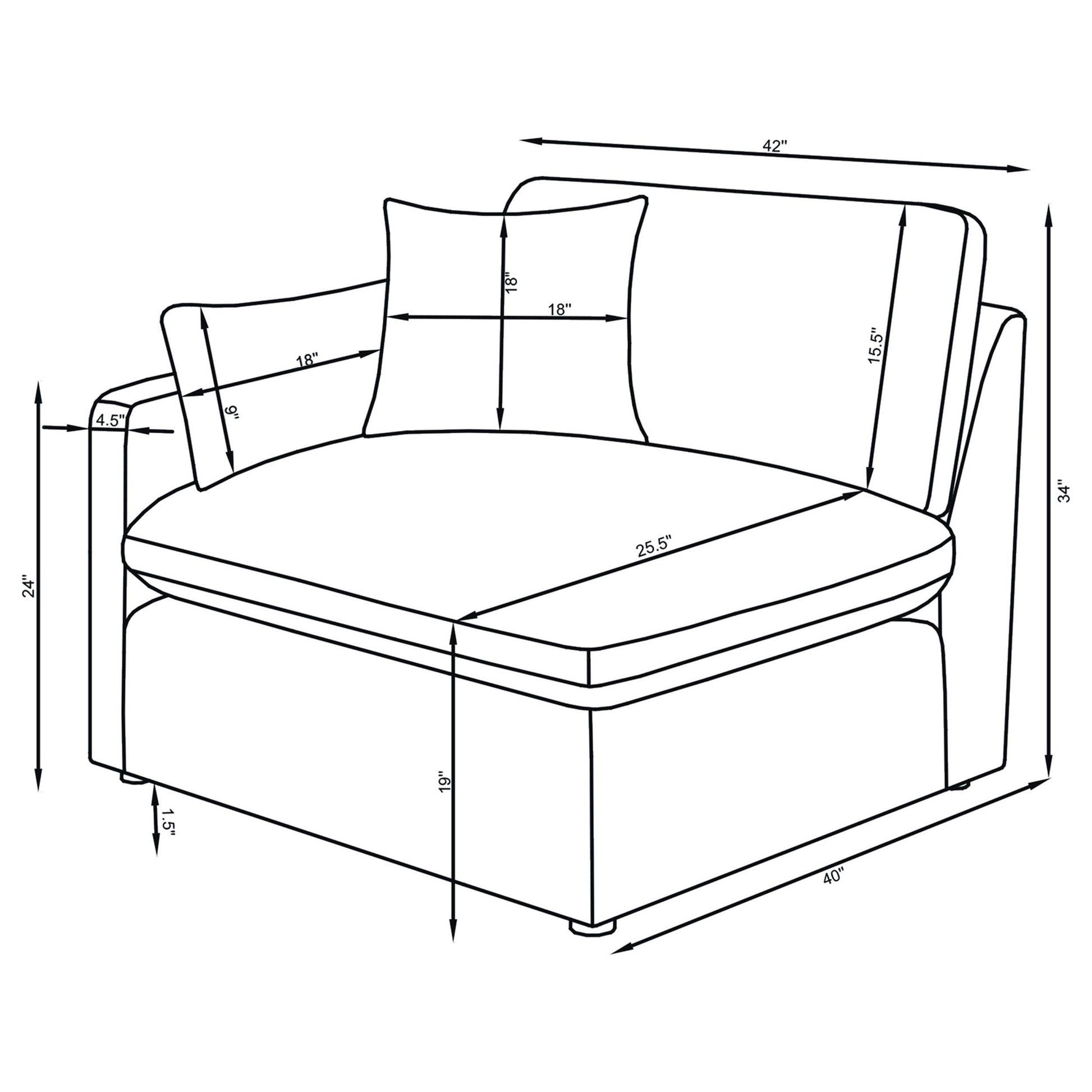  Coaster Furniture Hobson 551451-SETA 5-piece Upholstered Modular Sectional Sofa - Ivory IMAGE 10