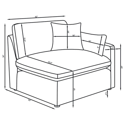  Coaster Furniture Hobson 551451-SETA 5-piece Upholstered Modular Sectional Sofa - Ivory IMAGE 12
