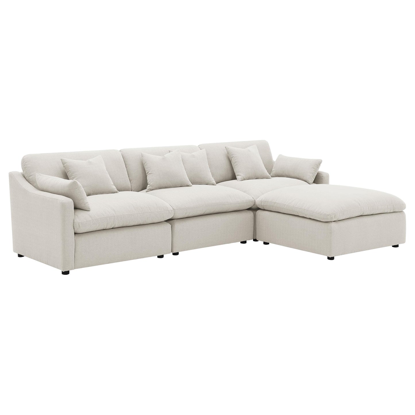  Coaster Furniture Hobson 551451-SETB 4-piece Upholstered Modular Sectional Sofa - Ivory IMAGE 5