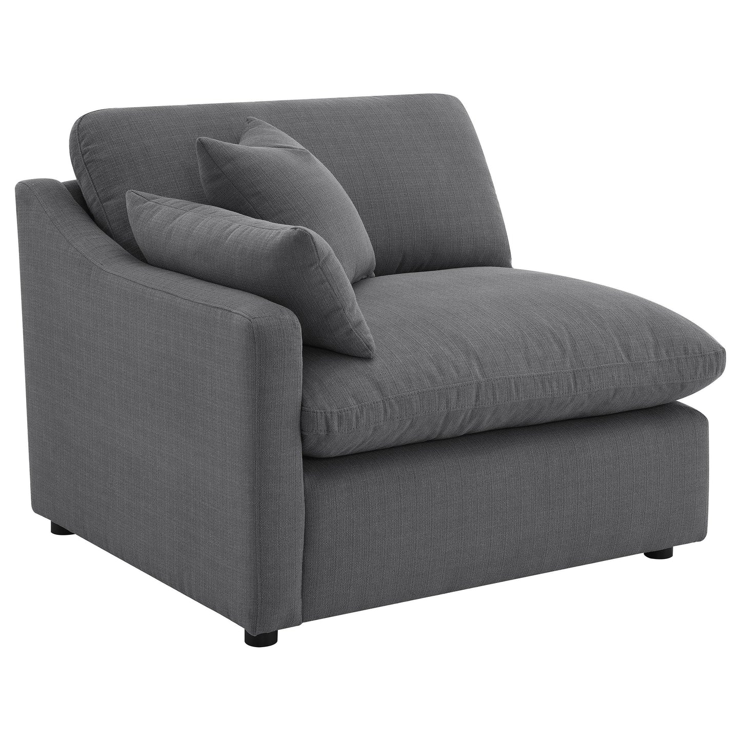  Coaster Furniture Hobson 551455-SETA 5-piece Upholstered Modular Sectional Sofa - Charcoal IMAGE 3