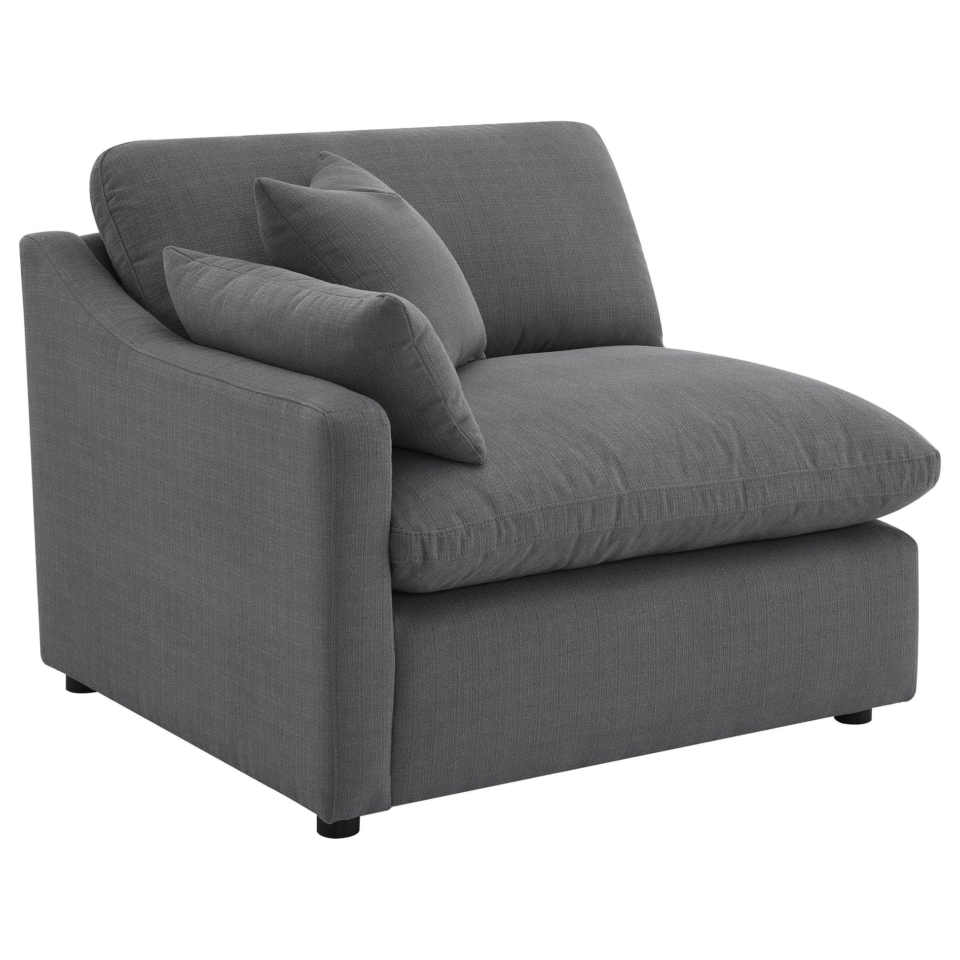  Coaster Furniture Hobson 551455-SETB 4-piece Upholstered Modular Sectional Sofa - Charcoal IMAGE 3