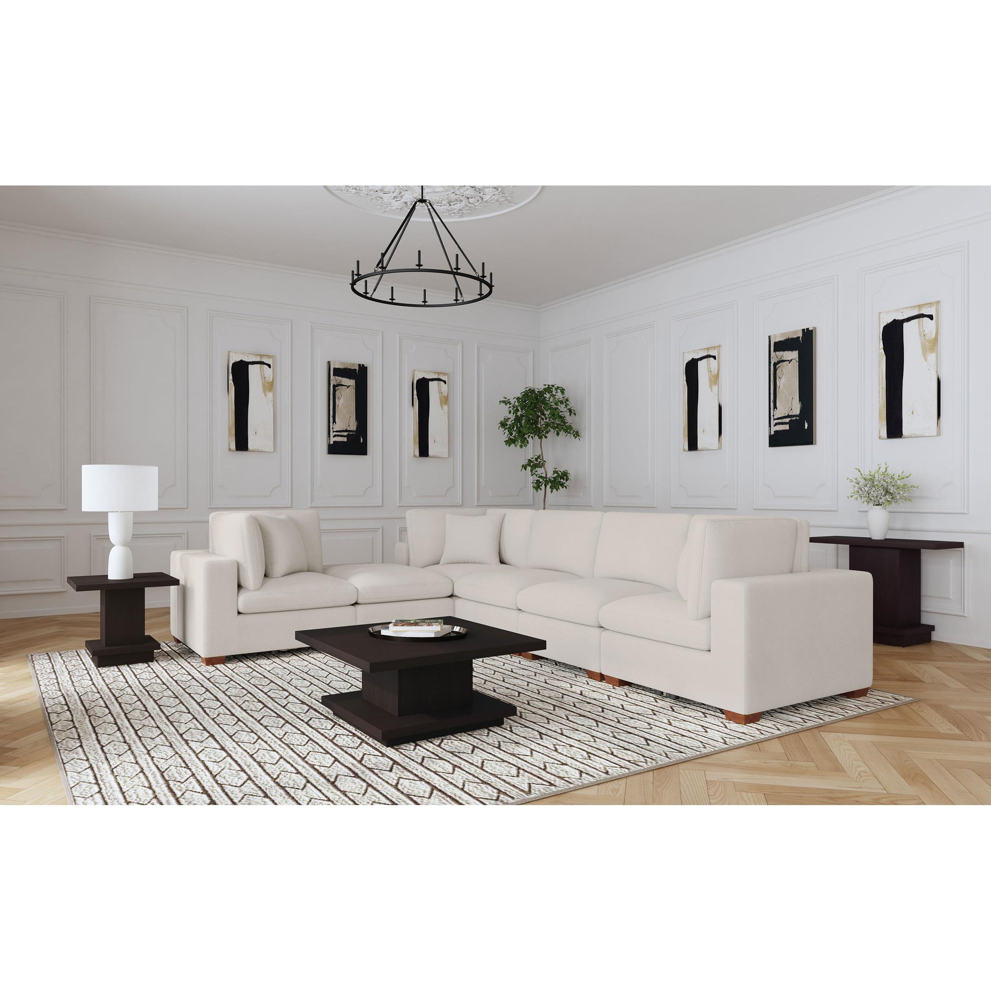  Coaster Furniture Lakeview 551461 Upholstered Armless Chair - Ivory IMAGE 7